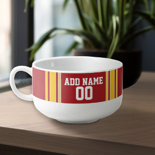 Team Jersey with Name and Number Soup Mug