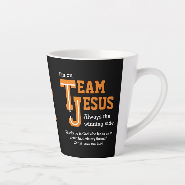 TEAM JESUS Christian Monogram Latte Mug (Right)
