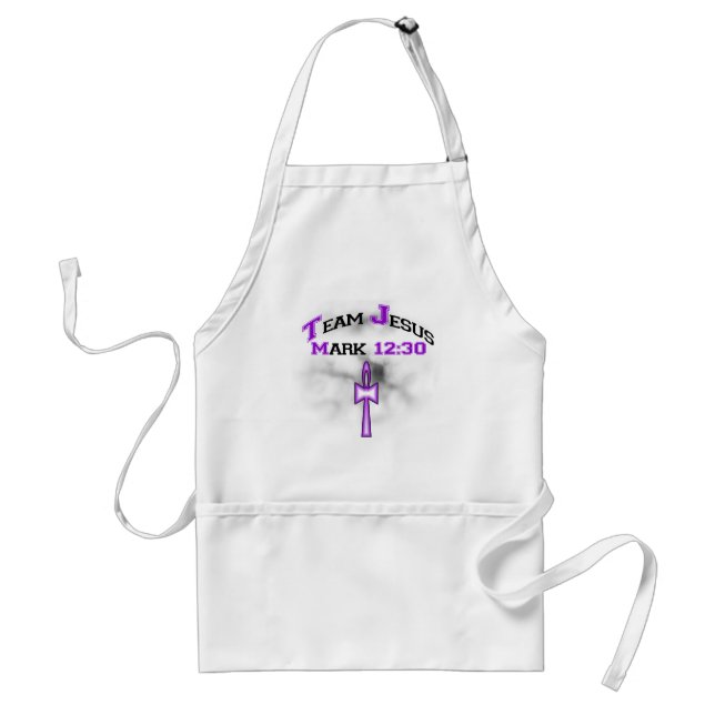 Team Jesus Mark 12:30 Adult Apron (Front)