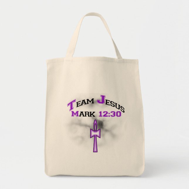 Team Jesus Mark 12:30 Tote Bag (Front)