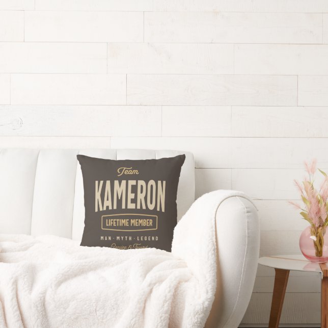 Team Kameron Lifetime Member Personalized Name Throw Pillow (Couch)