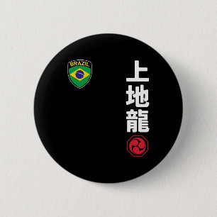 Team Karate Uechi Ryu Brazil Flag Japanese Martial Button