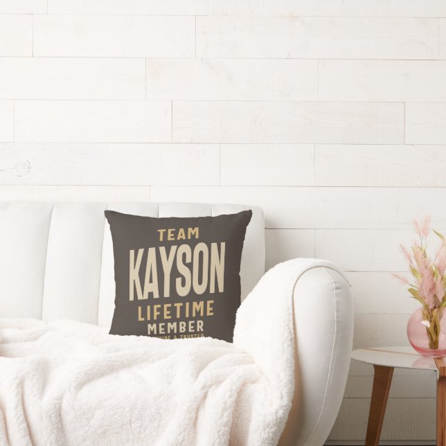 Team Kayson Lifetime Member Personalized Name  Throw Pillow (Couch)