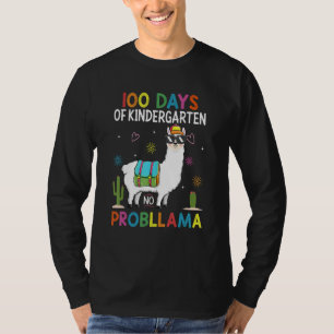 Team Kindergarten No Prob Llama Teacher 100 Days o T-Shirt