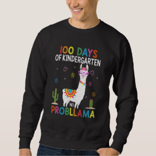 Team Kindergarten No Prob Llama Teacher 100th Day Sweatshirt