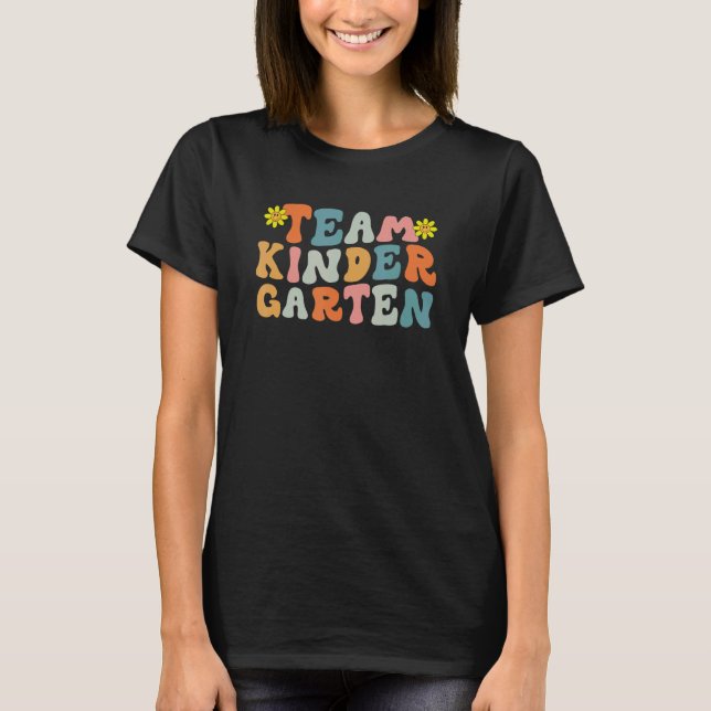 Team Kindergarten Retro Teacher Student Kids Back  T-Shirt (Front)