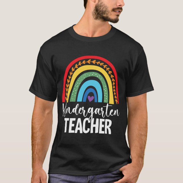 Team Kindergarten Teacher Rainbow Back To School M T-Shirt (Front)