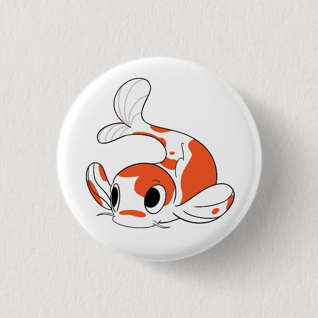 Team Koi button - white (Front)