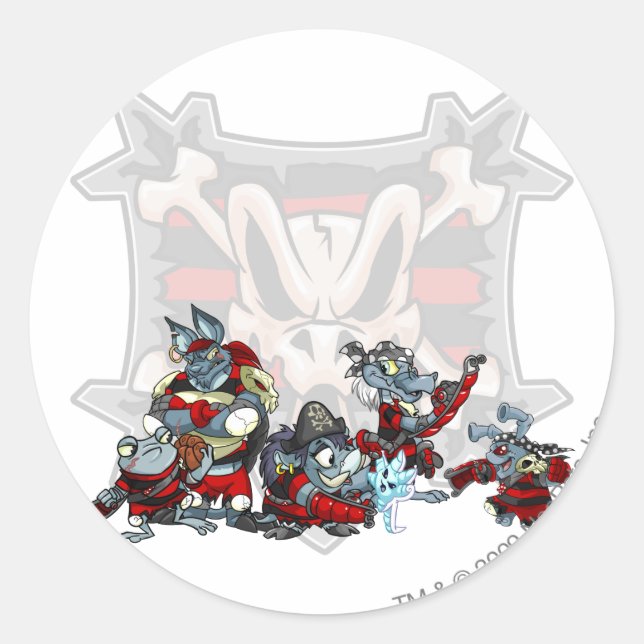 Team Krawk Island Group Classic Round Sticker (Front)