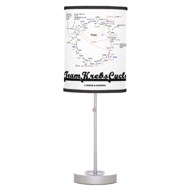 Team Krebs Cycle Citric Acid Cycle TCAC Table Lamp (Front)
