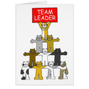 Team Leader Cartoon Cats Cards