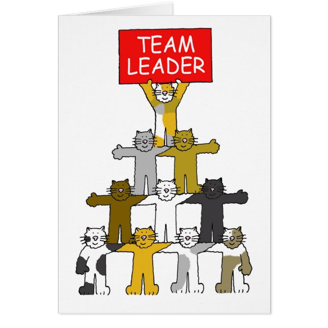 Team Leader Cartoon Cats Cards (Front)