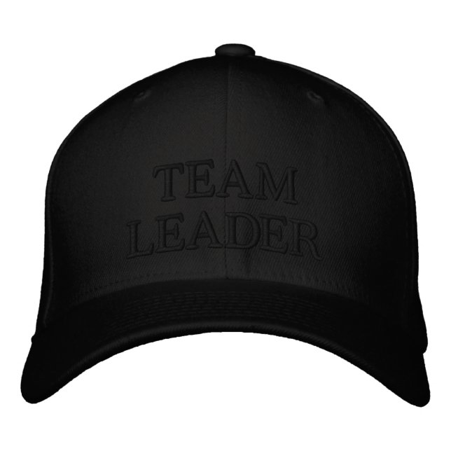 TEAM LEADER Text Mark Embroidered Baseball Cap (Front)