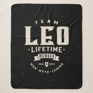 Team Leo Lifetime Member Personalized Name Sherpa Blanket