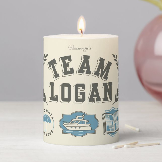 Team Logan Gilmore Girls Design Pillar Candle (In Situ)