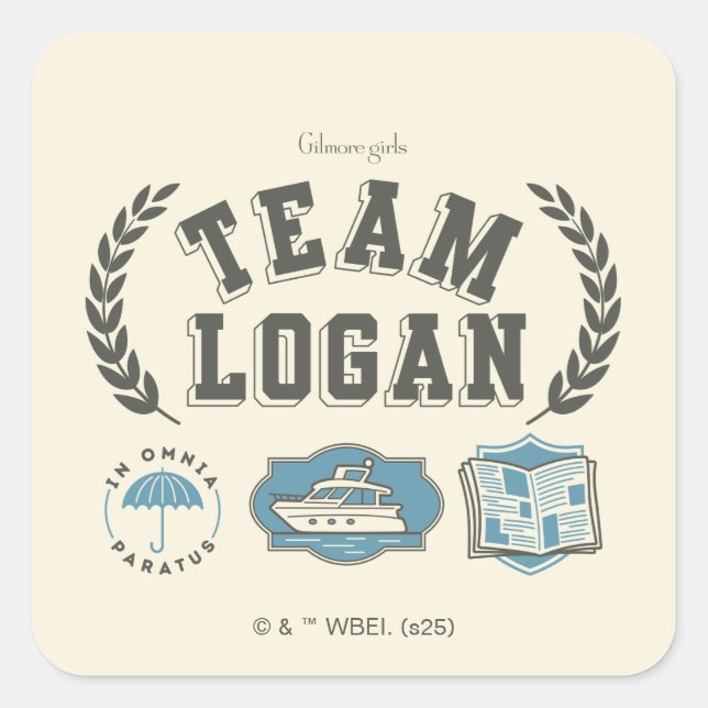 Team Logan Gilmore Girls Design Square Sticker (Front)