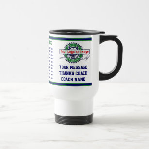 Team Logo, All Player's Names Hockey Coach Gifts Travel Mug