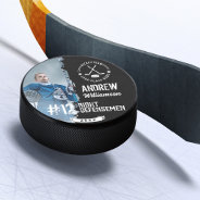 Team Logo Hockey Player Name Jersey Number & Photo Hockey Puck at Zazzle