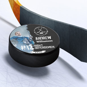 Team Logo Hockey Player Name Jersey Number & Photo Puck