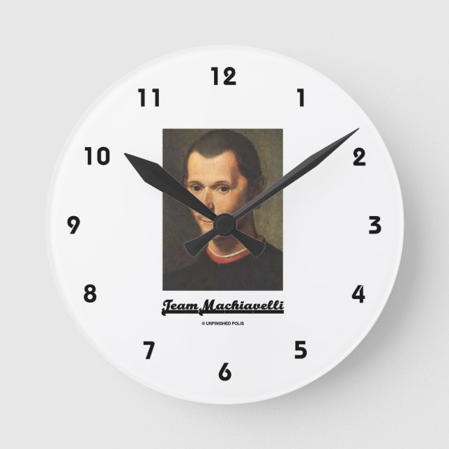 Team Machiavelli Portrait Of Niccolo Machiavelli Round Clock (Front)