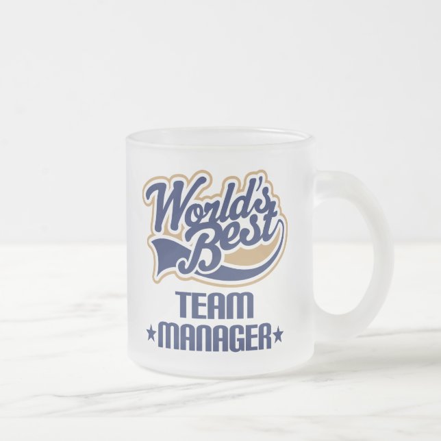 Team Manager Gift Frosted Glass Coffee Mug (Right)