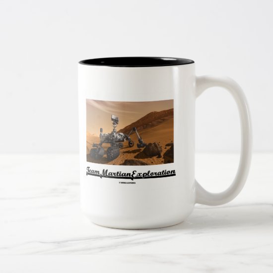 Team Martian Exploration (Curiosity Rover On Mars) Two-Tone Coffee Mug