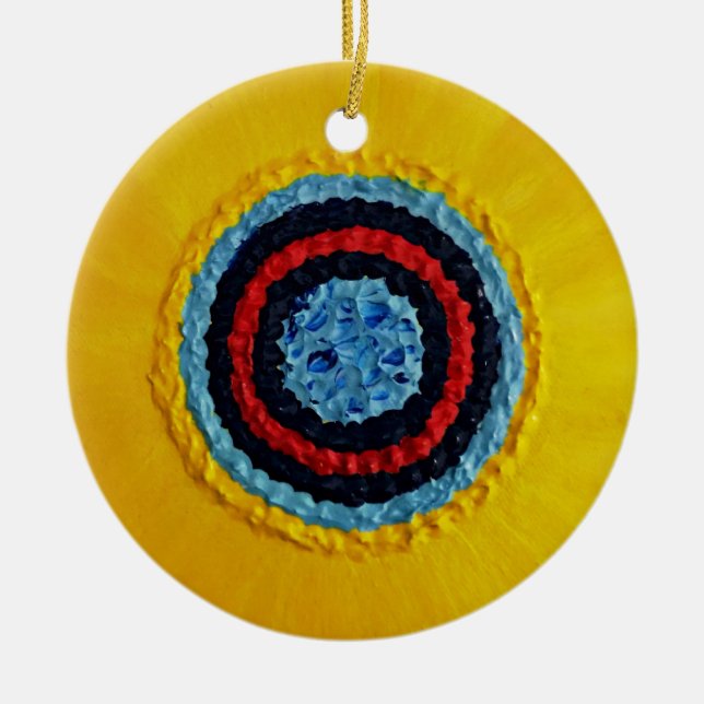 Team Matthew Sunflower for Autism Ceramic Ornament (Front)