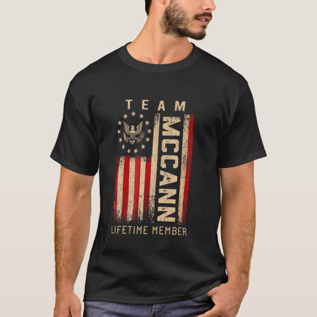 Team MCCANN Lifetime Member American Flag T-Shirt (Front)