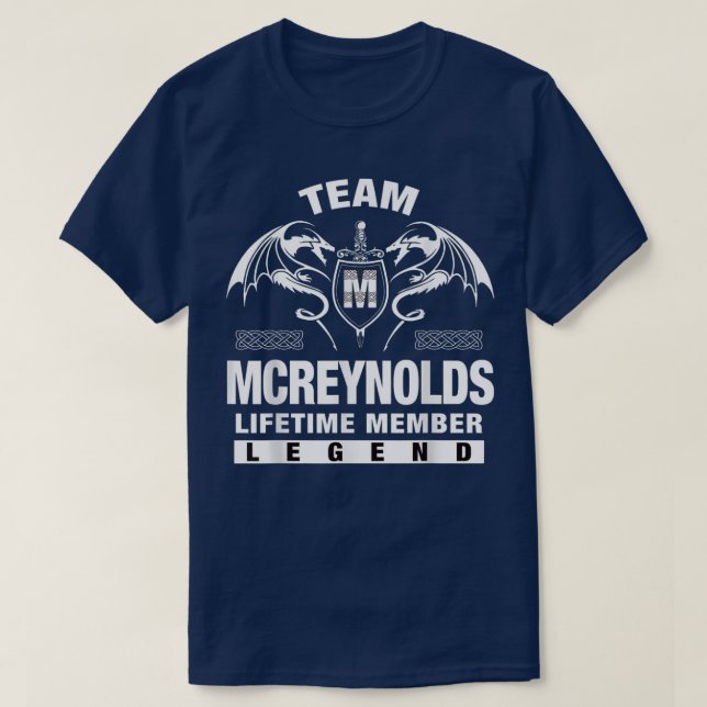 Team MCREYNOLDS Lifetime Member Gifts T-Shirt (Design Front)