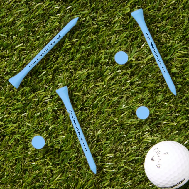 Team member and Club Name Black writing Golf Tees (Grass Multi)