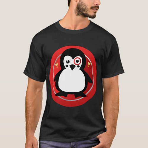 Team Member Bullseye Penguin Funny   T_Shirt