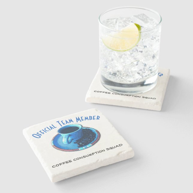 Team Member | Coffee Consumption Squad Custom Stone Coaster (Side)