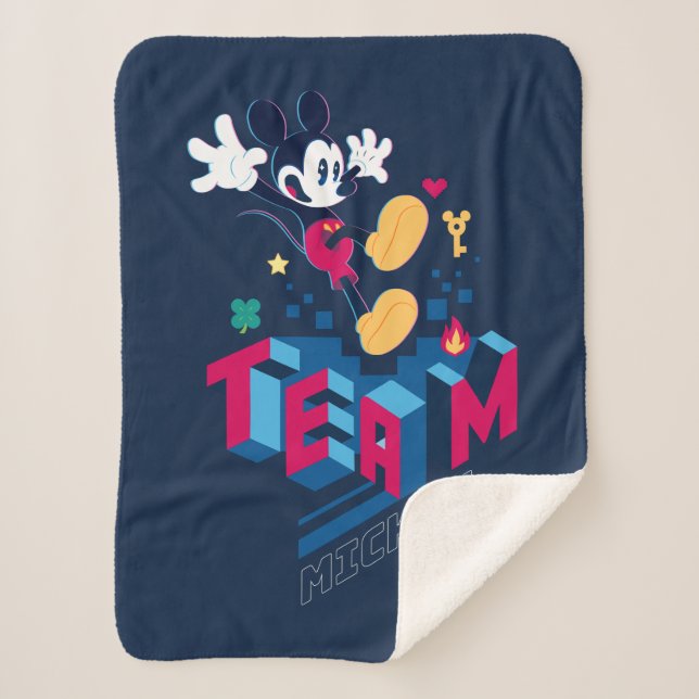 Team Mickey Digital World Sherpa Blanket (Front)