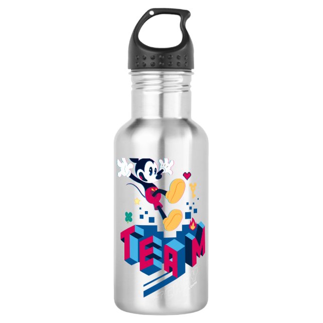 Team Mickey Digital World Stainless Steel Water Bottle (Front)