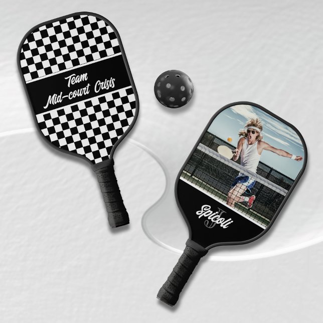 Team Mid Court Crisis Checkered Pickleball Paddle (Creator Uploaded)