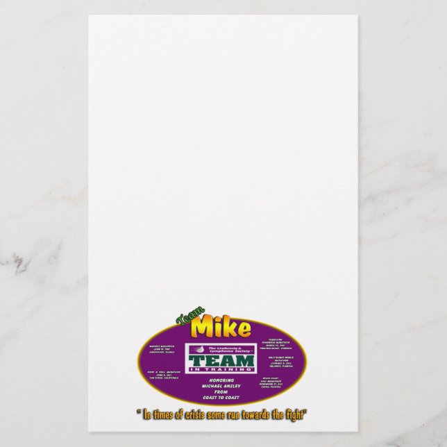 Team Mike stationery (Front)