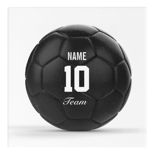 Team Modern Soccer Ball Personalized Acrylic Print (Front)