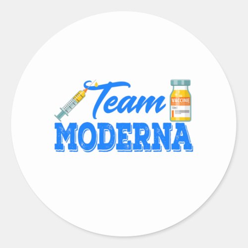 Team Moderna Funny Vaccine Classic Round Sticker