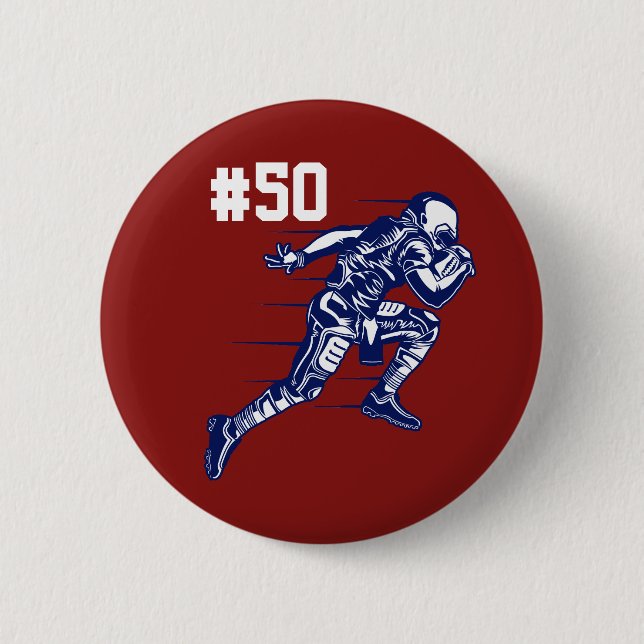 Team Mom Dad Football Player School Spirit Button (Front)