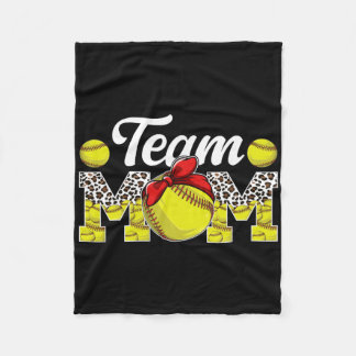 Team Mom Leopard Softll Team Mom Softll Team Mama  Fleece Blanket