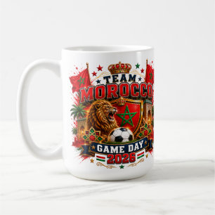 Team Morocco Game Day 2026 Soccer Fan Design Coffee Mug