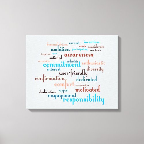 Team Motivation Word Cloud Customizable Background Canvas Print
