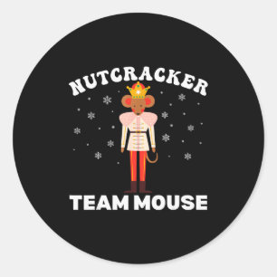 Team Mouse Nutcracker Christmas Dance Pajamas Kids Classic Round Sticker