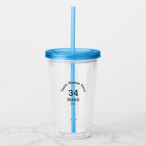 team name add player name date sports men  acrylic tumbler