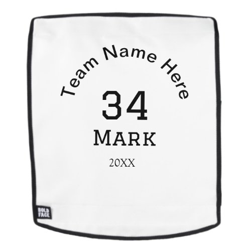team name add player name date sports men  backpack