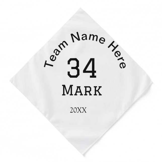 team name add player name date sports men  bandana (Front)