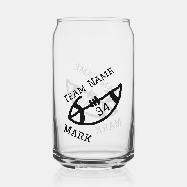 team name add player name date sports men  can glass (Front)