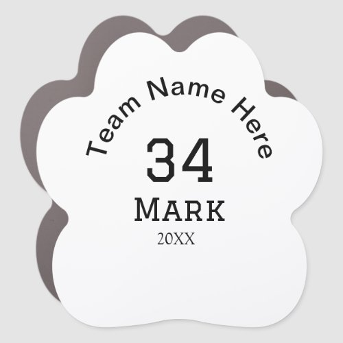 team name add player name date sports men  car magnet