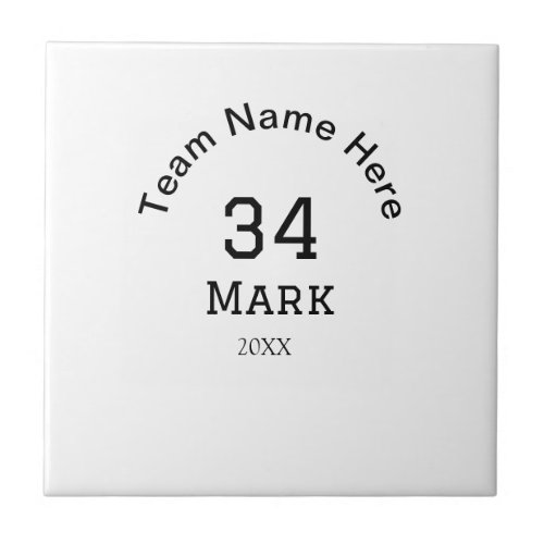 team name add player name date sports men  ceramic tile