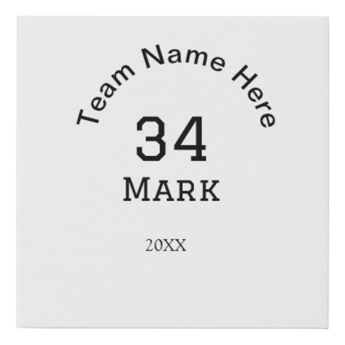 team name add player name date sports men  faux canvas print